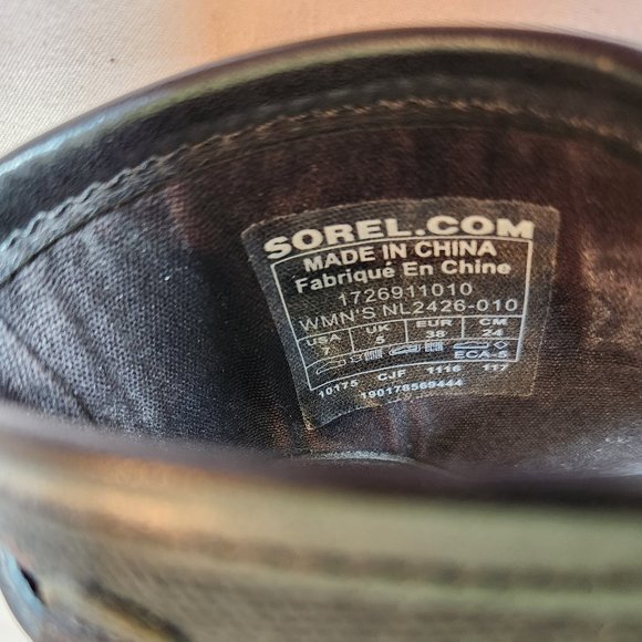 Sorel Black Tan Addington Cuff Leather Colorblock Heel Open Toe Sandal - Picture 5 of 12